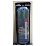 THOMAS KINCAID CABIN SCENE METAL THERMOMETER