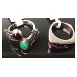 2 NATIVE AMERICAN INDIAN MADE SILVER RINGS