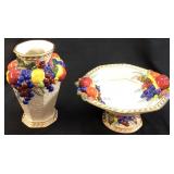 2 FITZ AND FLOYD CLASSIC FRUIT VASE AND BOWL