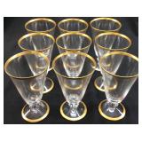 9 FOSTORIA SIMPLICITY GOLD RIM STEMWARE