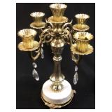 ITALIAN FINE MARBLE GLASS PRISM CANDLEABRA