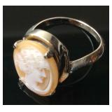 14kt Vintage Cameo Ring 3.9dwt Size 7.5
