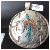 VINTAGE NATIVE AMERICAN INDIAN SILVER BROOCH