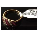 10KT DIAMOND & RUBY RING 1.8DWT
