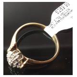 14KT FLOWER TOP DIAMOND CHIP RING 2.7DWT