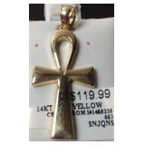 14KT GOLD CROSS CHARM 1.4DWT
