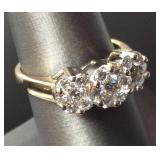 14KT PAST PRESENT & FUTURE DIAMOND RING
