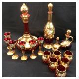 VENETIAN MURANO RUBY RED GLASS LOT