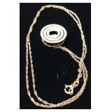 10KT ROSE GOLD NECKLACE WITH DIAMOND CHIP PENDANT