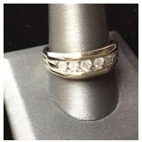 14KT WHITE GOLD & DIAMOND MENS BAND 3.6DWT