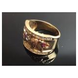 14KT TRI COLOR GOLD ELEPHANT RING 5.4DWT