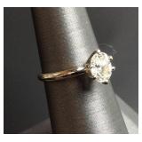 14kt Gold Diamond Ring Appx .8 Oval Center Diamond