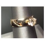 14KT GOLD WITH BRILLIANT ROUND DIAMOND SOLITAIRE