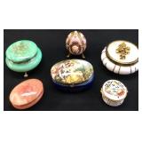 VINTAGE TRINKET BOXES AND POWDER JAR LOT