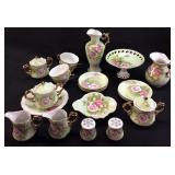 VINTAGE LEFTON HERITAGE GREEN PINK ROSES CHINA LOT