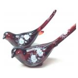 FENTON RED LONG TAIL HAPPINESS BIRDS