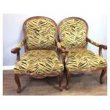 2 leopard style ARMCHAIRS