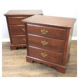 PAIR OF BROYHILL 3 DRAWER NIGHTSTANDS
