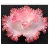 2 FENTON PEACH CREST RUFFLED BOWLS