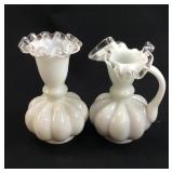 FENTON SILVER CREST MELON VASES