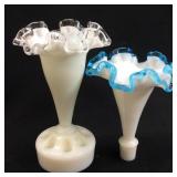2 FENTON REPLACEMENT EPERGNES STRAIGHT HORNS