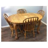 OAK TABLE WITH 4 CHAIRS