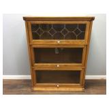 OAK GLASS BOOKCASE
