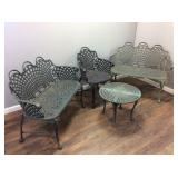 4 PIECE WROUGHT IRON PATIO SET