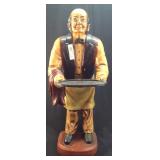 VINTAGE OLD MAN WAITER/BUTLER STATUE W/TRAY