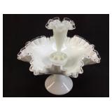 FENTON SILVER CREST FLOWER FROG IN BOWL