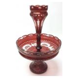 EGERMANN BOHEMIAN RUBY RED FLOWER VASE