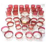 VTG. KINGS CROWN RUBY THUMB PRINT GLASS