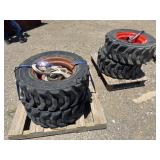 Lot of (4) 10-16.5 Bobcat Skid Steer Tires/Wheels