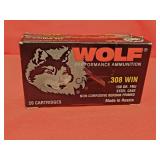 20rds Wolf 308Win 150gr FMJ Steel