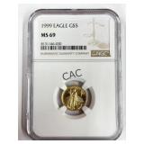 1999 Eagle G$5 NGC MS69 1/10oz Gold