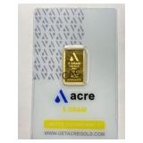 Acre 5 Gram Gold Assayer Bar w/Card