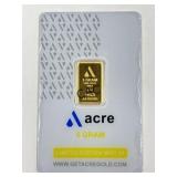 Acre 5 Gram Gold Assayer Bar w/Card