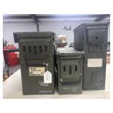 Lot of 3 Metal Ammo Boxes