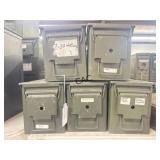 Lot of 5 Metal Ammo Boxes