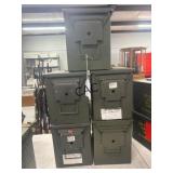 Lot of 5 Metal Ammo Boxes
