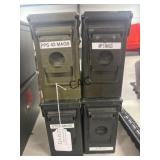 Lot of 4 Metal Ammo Boxes