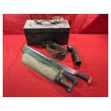 Metal Box with 3 Machetes and Scope