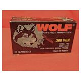 20rds Wolf 308Win 150gr FMJ Steel