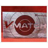 20rds Hornady V-Match 22 ARC 62gr ELD-VT