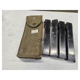 Lot of 4 Swedish K Magazines w/Pouch
