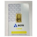 Acre 5 Gram Gold Assayer Bar w/Card