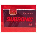 20rds Hornady Subsonic 300BLK 190gr Sub-X