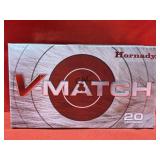 20rds Hornady V-Match 22 ARC 62gr ELD-VT