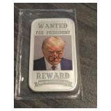 Trump "Wanted for President" 1oz Silver Bar