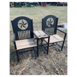 Texas Double Seat Rocking Chair w/Center Table